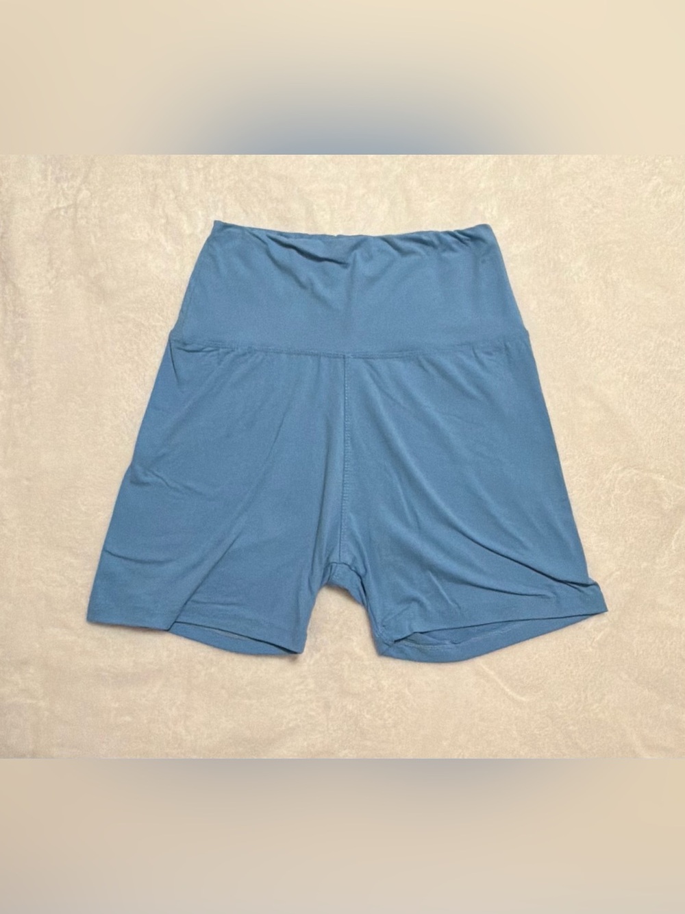 High-Waist Blue Women's Biker Shorts